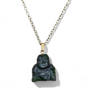 Vintage Jade Buddha Pendant Necklace